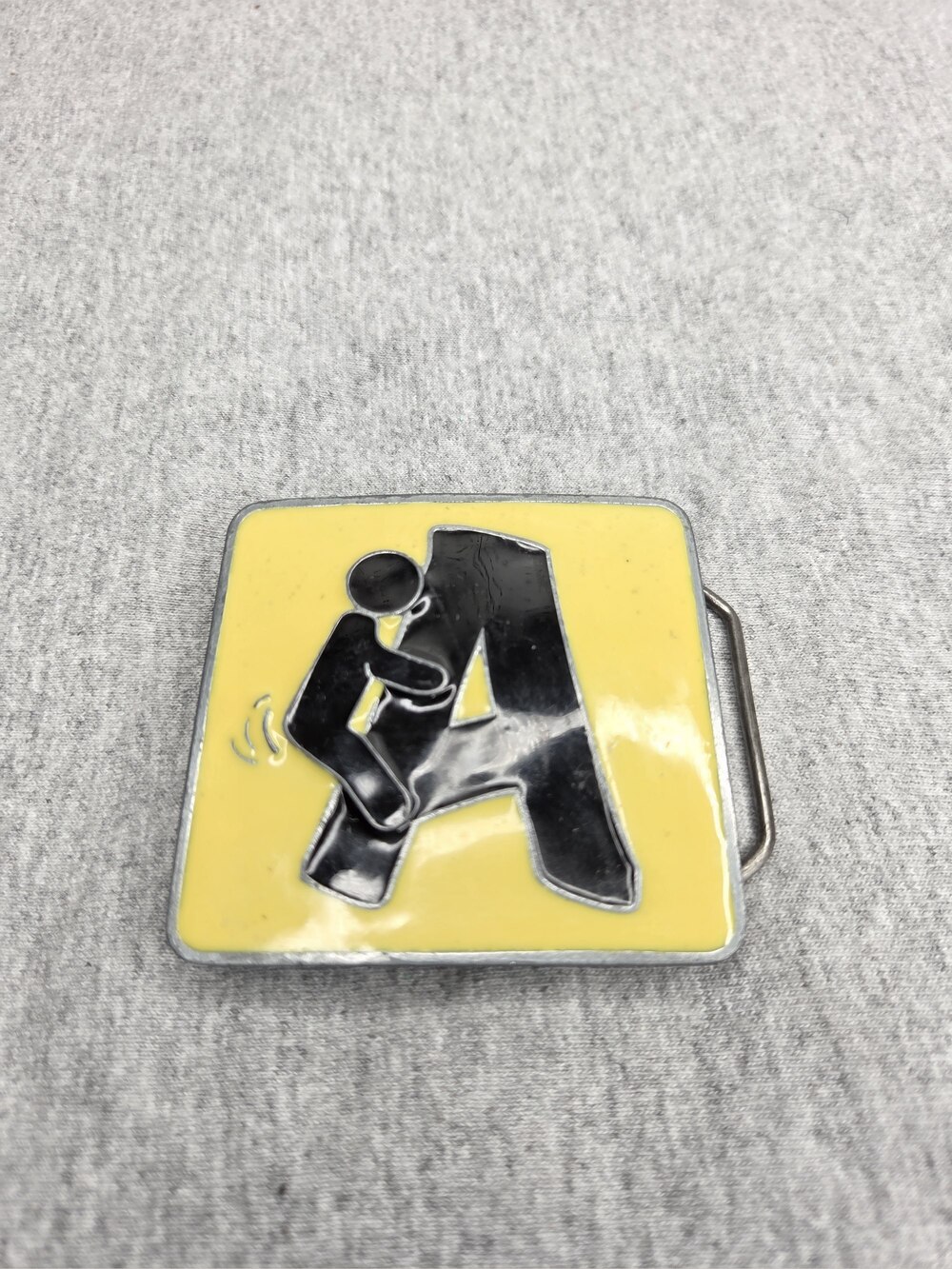 Vintage 2006 F*ing A Belt Buckle Novelty Yellow Black Great American Products
